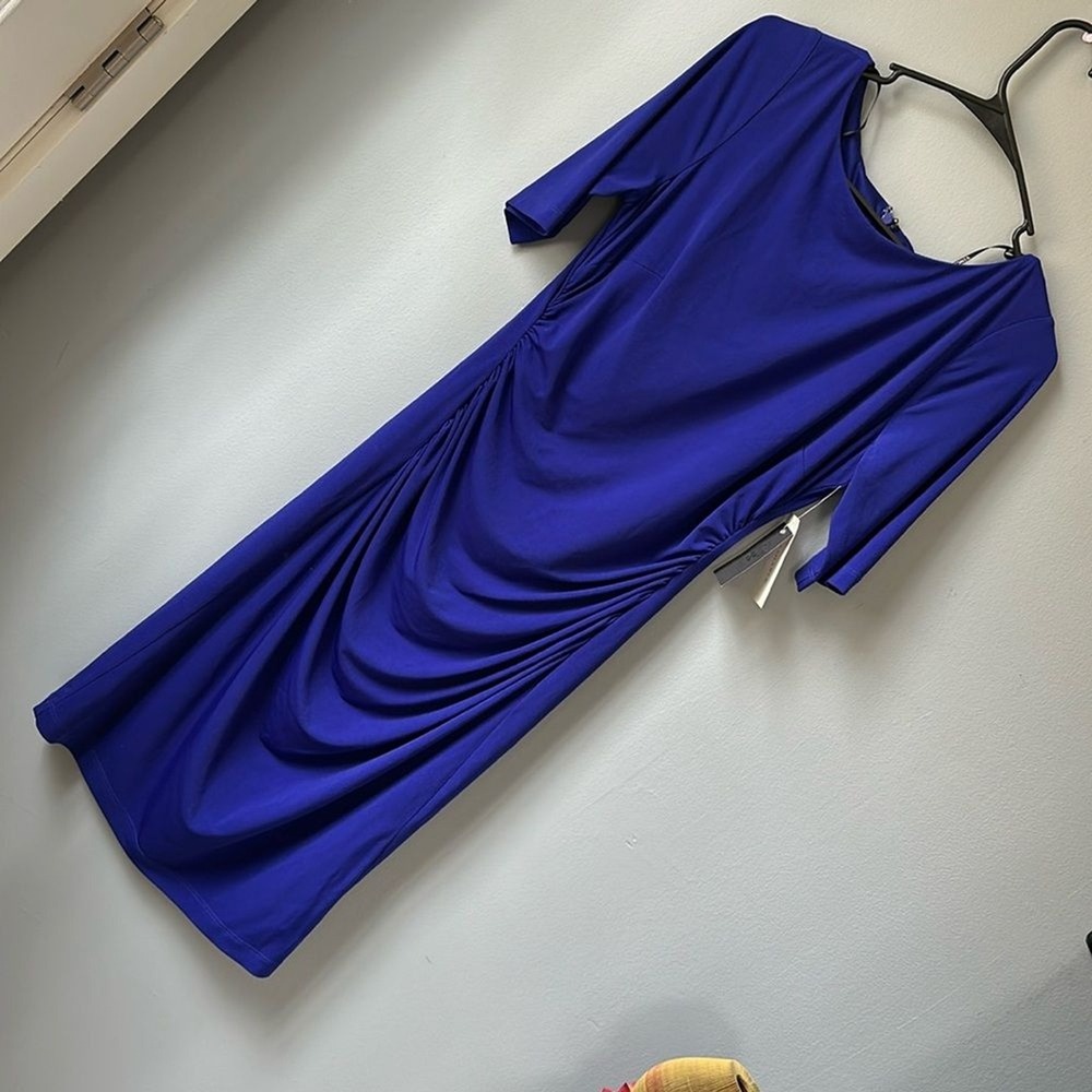 Vince Camuto NWT midi dress cob cobalt purple women's size 8